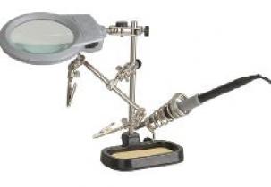 Helping Hand c /w LED Magnifier, 2x