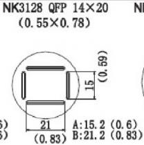 Quick Hot Air Nozzle, QFP 14 x 20 (0.55 x 0.78)