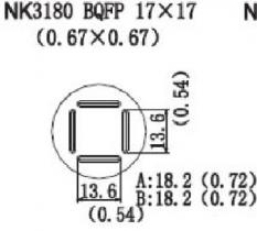 Quick NK3180 HotAir Nozzle BQFP 17 x 17 (0.67 x 0.67)