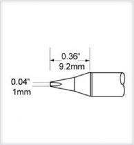 Metcal Solder Tip, Chisel,1mm, 30 Deg, 1mm x 9.2mm