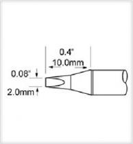 Metcal Solder Tip, Chisel, 2mm, 30 Deg, 2mm x 10mm