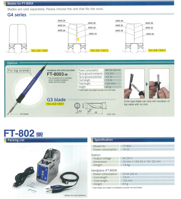 白光 ブレード 18-28AWG 電動工具