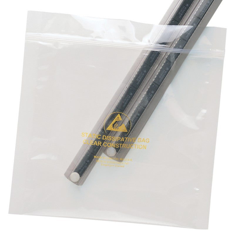 Desco Bags,StatFree, Clear, Zip,10"x12'',254 mm x 305mm, Pack of 100