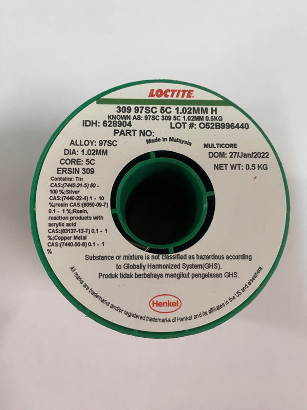 Multicore, 309, 97SC (SAC305), 5C, 1.02mm, Lead Free Solder Wire, 500g