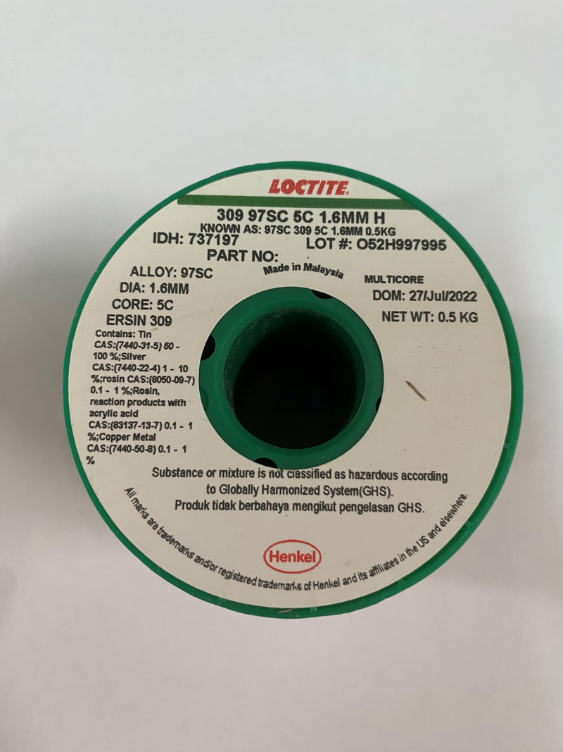 Multicore, 309, 97SC (SAC305), 5C, 1.6mm, Lead Free Solder Wire, 500g