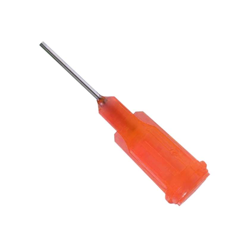 Fisnar Quantx Dispensing Tip, Blunt-End, 23G, 12.7mm, Luer Lock, ORANGE