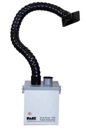 Pace Arm Evac 105 Fume Extractor System w/ Flex Arm & Cowl Endpiece Nozzle 75mm x 1.219m Long, 240v