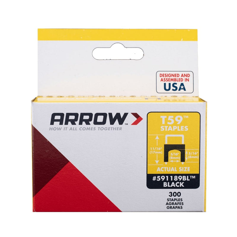 Arrow 8 x 8mm Black Insulated Staples
