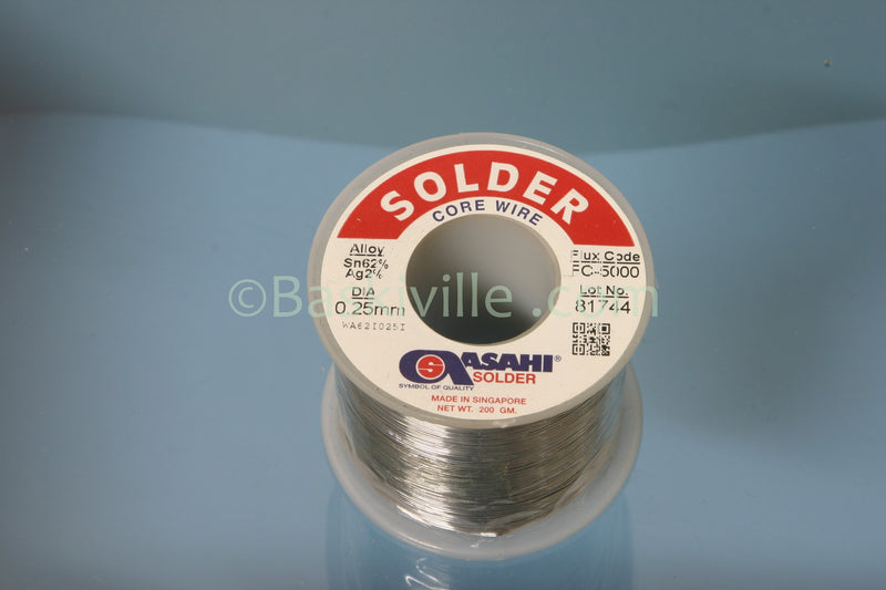Asahi Solder 2% Silver 0.25 mm Wire, 200grm Roll