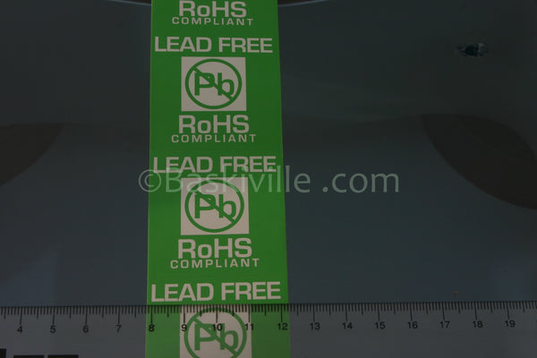 Desco RoHS Label, Green, Roll of 500, 1-3/4" square