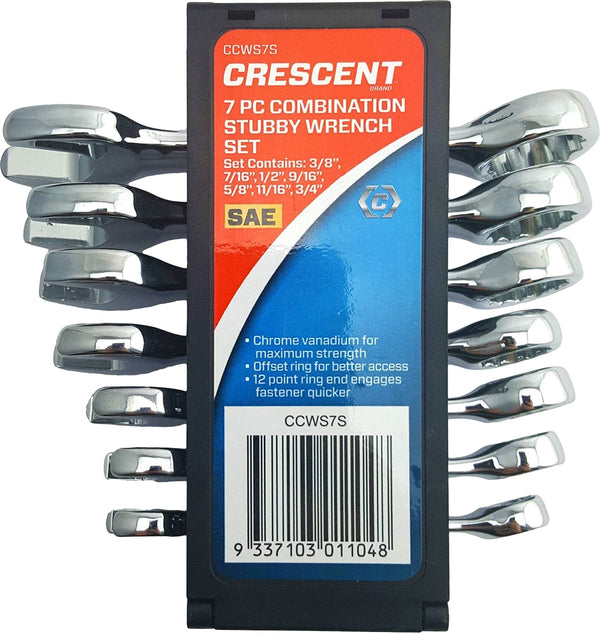 Crescent Stubby Wrench Set 7pc SAE Non Ratchet