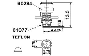 Europlacer Nozzle COMPLETE, Black Teflon, No.22, Depth of tip 0.6mm - EUE114029