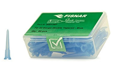 Fisnar Quantx Luer Lock, Double Tapered Tip, Blue 1.25 in x 22 ga, Pack of 50 - FIS8001267P50
