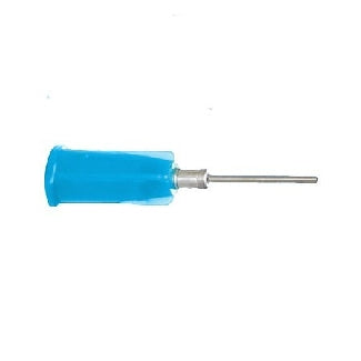 Fisnar Quantx Dispensing Tip, Blunt-End, 22G, 12.7mm, Luer Lock, Crimp Seal, BLUE. Pack of 50