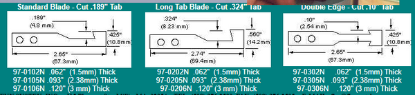 FKN N100 PCB Nibbler Blade 1.5mm Wide Std L 97-0102N