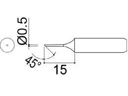 Hakko 900M Series Solder Tip, Shape 0.5C