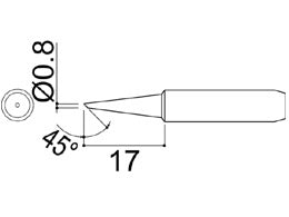 Hakko 900M Series Solder Tip, Shape 0.8C