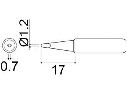 Hakko 900M Series Solder Tip, Shape 1.2D