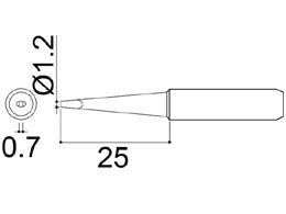 Hakko 900M Series Solder Tip, Shape 1.2LD