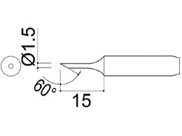 Hakko 900M Series Solder Tip, Shape 1.5C