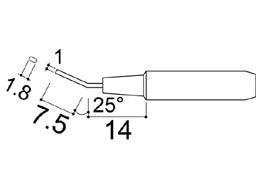 Hakko 900M Series Solder Tip, Shape 1.8H
