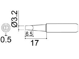 Hakko 900M Series Solder Tip, Shape 3.2D