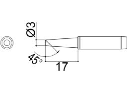 Hakko 900M Series Solder Tip, Shape 3BC(Z)
