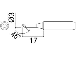 Hakko 900M Series Solder Tip, Shape 3C