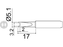 Hakko 900M Series Solder Tip, Shape R