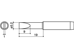 Hakko 900M Series Solder Tip, Shape 5.2D
