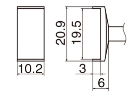 Hakko T12-1008 Solder Tip, Tunnel, 19.5 x 10.2mm