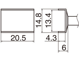 Hakko T12-1009 Solder Tip, Tunnel 13.4 x 20.5mm