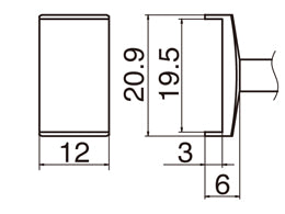 Hakko T12-1010 Solder Tip, Tunnel 19.5 x 12mm