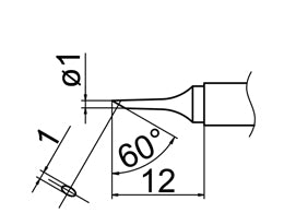 Hakko T12 Series Solder Tip, Shape 1C