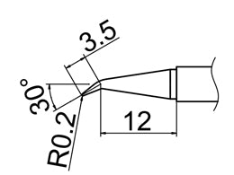 Hakko T12 Series Solder Tip, Shape 0.2J