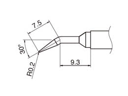 Hakko T12 Series Solder Tip, Shape 0.2JL
