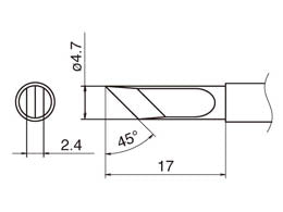 Hakko T12 Series Solder Tip, Shape KF