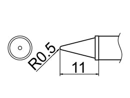 Hakko T12 Series Solder Tip, Shape 0.5WB