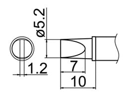 Hakko T12 Series Solder Tip, Shape 5.2WD