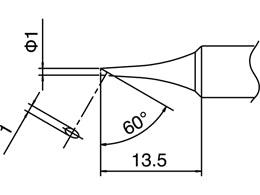 Hakko Solder Tip For FX888 Shape 1C