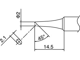Hakko Solder Tip For FX888 Shape 2C