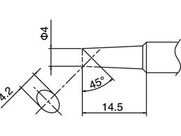 Hakko Solder Tip For FX888 Shape 4C, Tinned