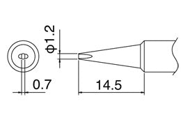Hakko Solder Tip For FX888 Shape 1.2D