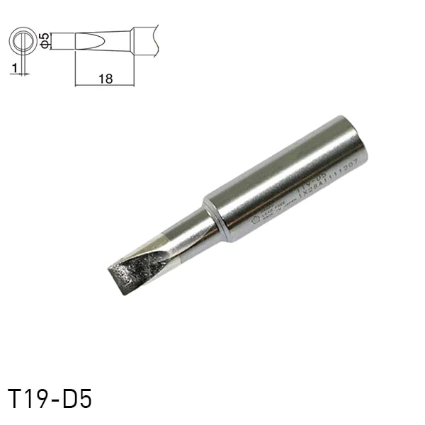 Hakko T19-D5 Soldering Tip 5mm Chisel for FX601