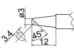 Hakko Solder Tip For FX-838 Shape BC3