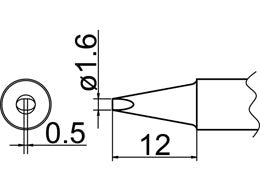 Hakko Solder Tip For FX-838 Shape 1.6D