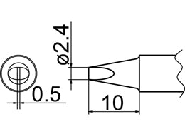 Hakko Solder Tip For FX-838 Shape 2.4D