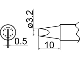 Hakko Solder Tip For FX-838 Shape 3.2D