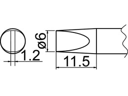 Hakko Solder Tip For FX-838 Shape D6