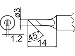 Hakko Solder Tip For FX-838 Shape KU